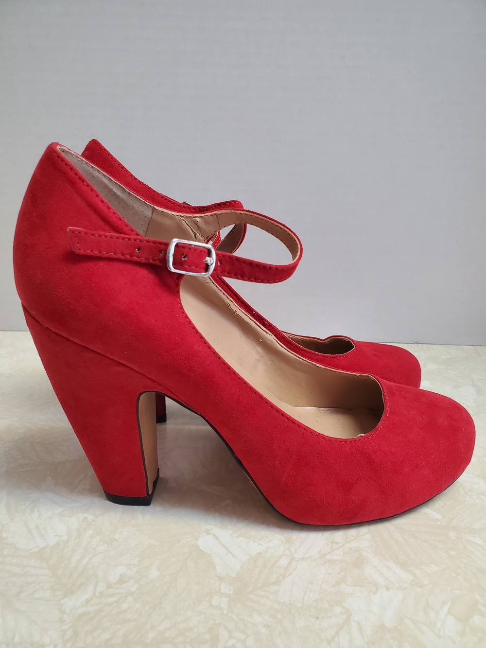 Crown Vintage Red Mary Jane Block Heels